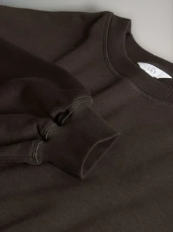 Hoody's En Sweatshirts*The Set - 2 Pack Longline Crew Neck Sweatshirt Zwart/chocoladebruin