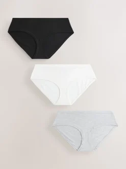 Onderbroeken*Next - Ultimate Comfort Cotton Knickers 3 Pack Zwart/crèmekleurig
