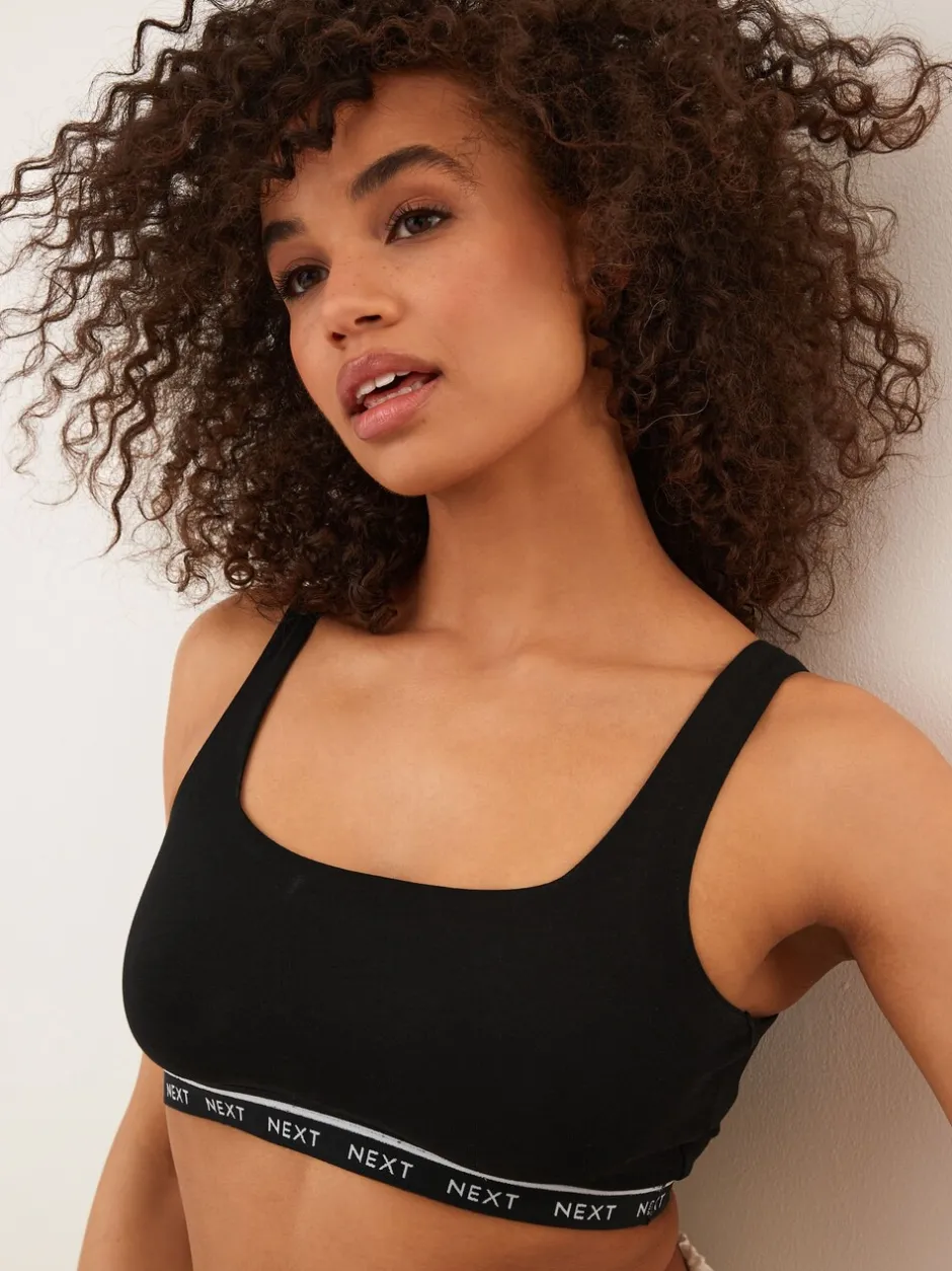 Beha's*Next - Gewatteerde cropped tops met ultiem comfort Zwart/crème/praline huidskleur