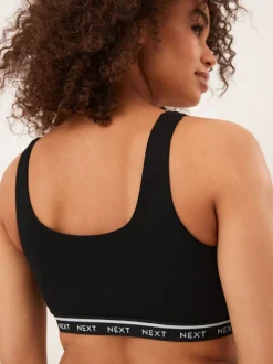 Beha's*Next - Gewatteerde cropped tops met ultiem comfort Zwart/crème/praline huidskleur