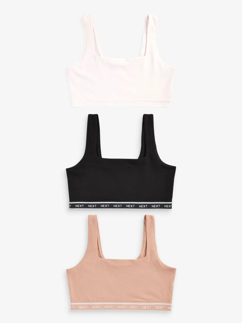Beha's*Next - Gewatteerde cropped tops met ultiem comfort Zwart/crème/praline huidskleur
