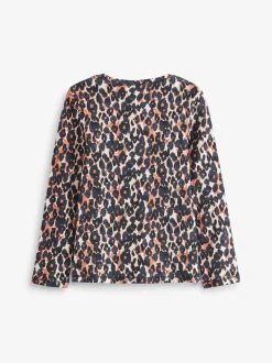 Tops|T-Shirts*Next - Verpakking van 5 geribbelde tops met lange mouwen (3-16jr) Zwart/dierenprint/wit/gestreept