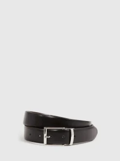 Riemen En Bretels|Reiss - Ricky omkeerbare leren riem Zwart/donkerbruin