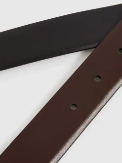 Riemen En Bretels|Reiss - Ricky omkeerbare leren riem Zwart/donkerbruin