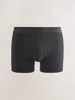 Ondergoed|Ondergoed|Next Zwarte en blauwe/bruine taillebanden - Standaard - 10 Boxershorts zonder plooi
