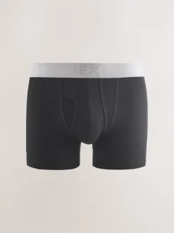 Ondergoed|Ondergoed|Next Zwarte en blauwe/bruine taillebanden - Standaard - 10 Boxershorts zonder plooi