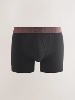 Ondergoed|Ondergoed|Next Zwarte en blauwe/bruine taillebanden - Standaard - 10 Boxershorts zonder plooi