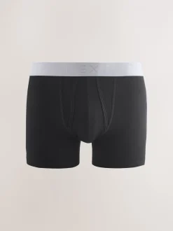 Ondergoed|Ondergoed|Next Zwarte en blauwe/bruine taillebanden - Standaard - 10 Boxershorts zonder plooi