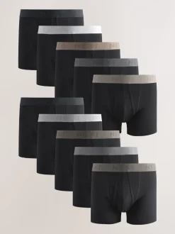 Ondergoed|Ondergoed*Next Zwarte neutrale tailleband - Standaard - 10 Boxershorts zonder plooi
