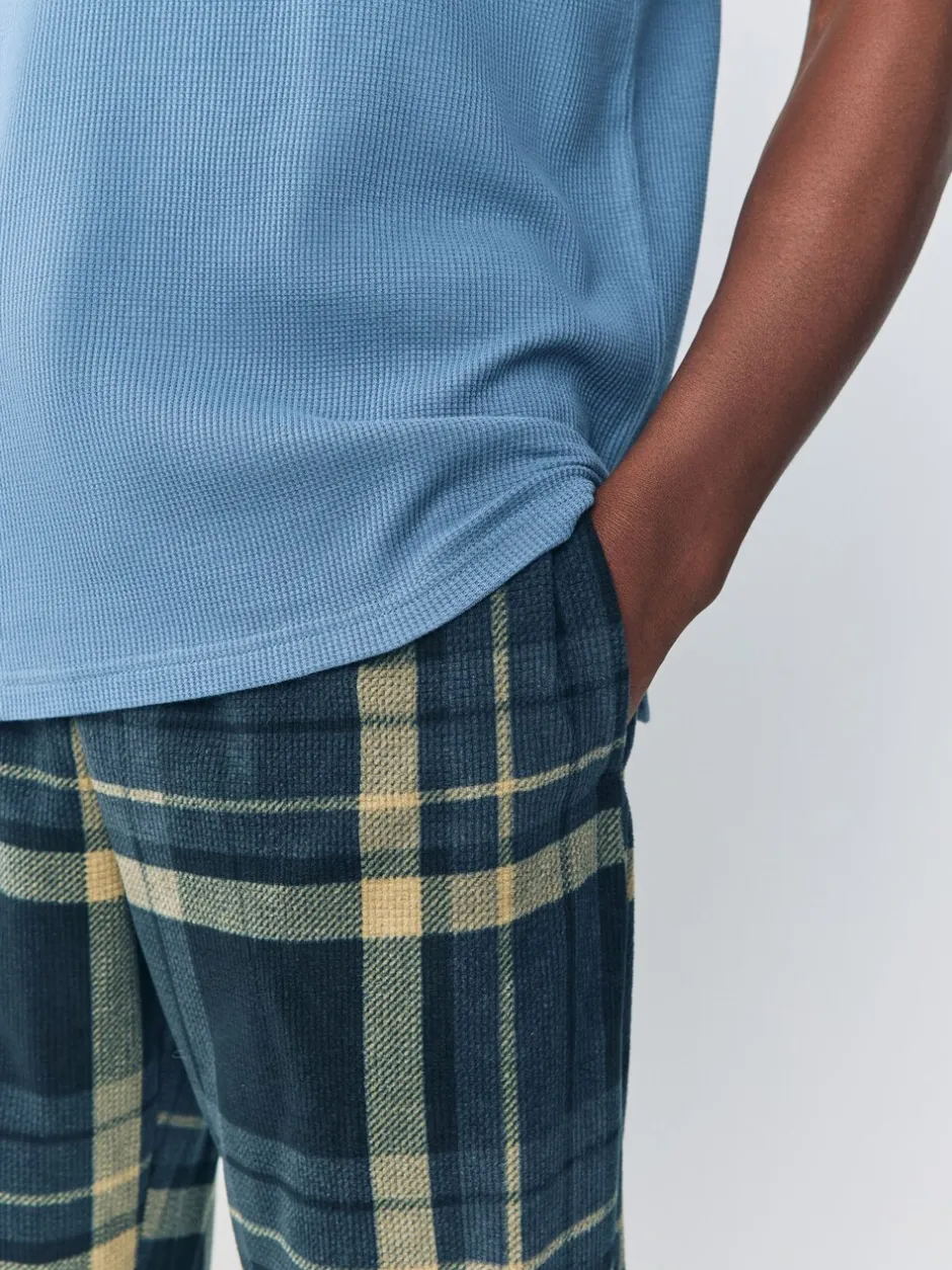 Pyjama's*Next - Textured Cosy Motionflex Cuffed Pyjamas Set Zwarte ruit