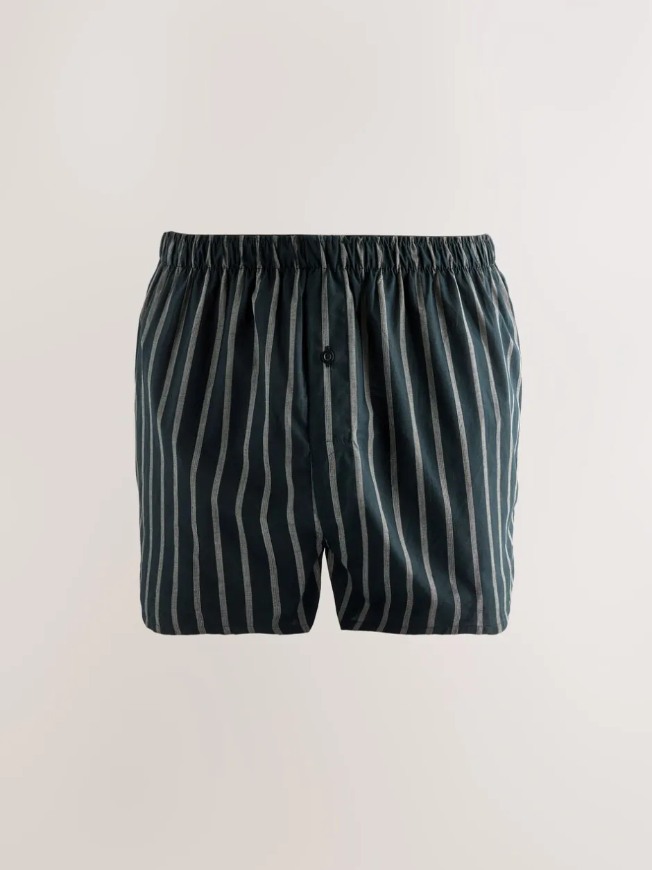 Ondergoed|Ondergoed*Next Zwarte streep - Verpakking van 4 - Geweven boxershorts van puur katoen