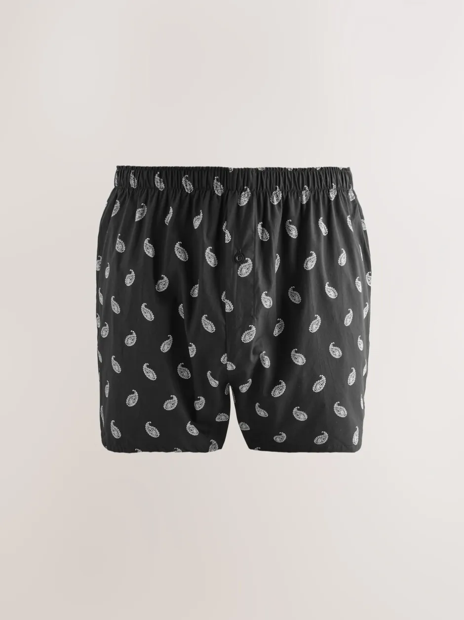Ondergoed|Ondergoed*Next Zwarte streep - Verpakking van 4 - Geweven boxershorts van puur katoen