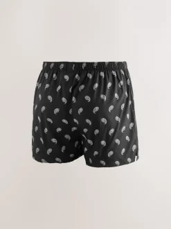 Ondergoed|Ondergoed*Next Zwarte streep - Verpakking van 4 - Geweven boxershorts van puur katoen