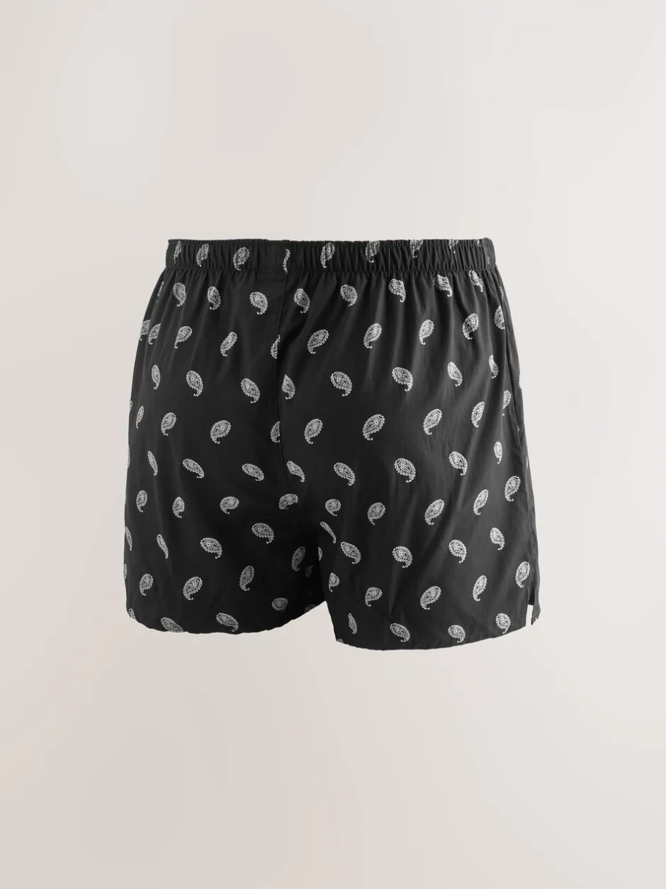Ondergoed|Ondergoed*Next Zwarte streep - Verpakking van 4 - Geweven boxershorts van puur katoen