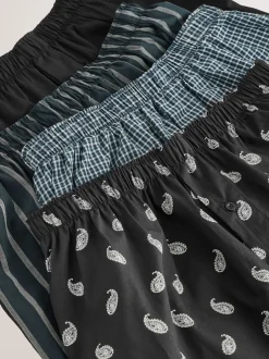 Ondergoed|Ondergoed*Next Zwarte streep - Verpakking van 4 - Geweven boxershorts van puur katoen