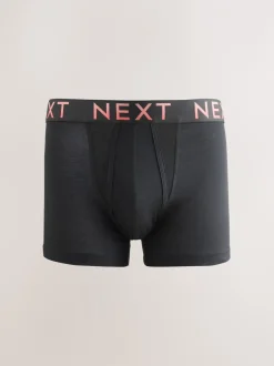 Ondergoed|Ondergoed|Next Zwarte tailleband met felgekleurde tekst in ombré - Hipster boxers van katoenrijke mix