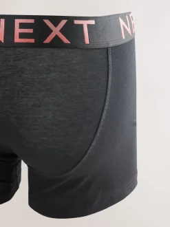 Ondergoed|Ondergoed|Next Zwarte tailleband met felgekleurde tekst in ombré - Hipster boxers van katoenrijke mix