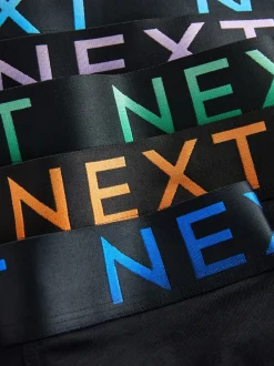 Ondergoed|Ondergoed|Next Zwarte tailleband met felgekleurde tekst in ombré - Hipster boxers van katoenrijke mix