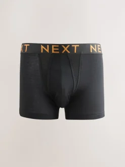 Ondergoed|Ondergoed|Next Zwarte tailleband met felgekleurde tekst in ombré - Hipster boxers van katoenrijke mix
