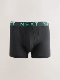 Ondergoed|Ondergoed|Next Zwarte tailleband met felgekleurde tekst in ombré - Hipster boxers van katoenrijke mix