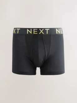 Ondergoed|Ondergoed|Next Zwarte tailleband met felgekleurde tekst in ombré - Hipster boxers van katoenrijke mix