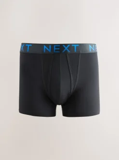 Ondergoed|Ondergoed|Next Zwarte tailleband met felgekleurde tekst in ombré - Hipster boxers van katoenrijke mix
