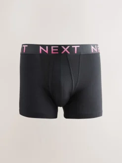 Ondergoed|Ondergoed|Next Zwarte tailleband met felgekleurde tekst in ombré - Hipster boxers van katoenrijke mix