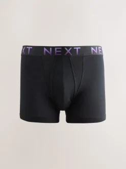 Ondergoed|Ondergoed|Next Zwarte tailleband met felgekleurde tekst in ombré - Hipster boxers van katoenrijke mix