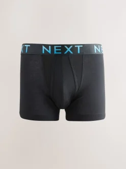 Ondergoed|Ondergoed|Next Zwarte tailleband met felgekleurde tekst in ombré - Hipster boxers van katoenrijke mix