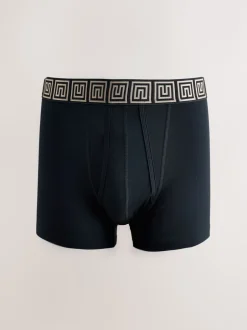 Ondergoed|Ondergoed*Next Zwarte taillebanden met metallic motief - Boxershorts van katoenrijk materiaal met A-voorkant