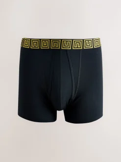 Ondergoed|Ondergoed*Next Zwarte taillebanden met metallic motief - Boxershorts van katoenrijk materiaal met A-voorkant