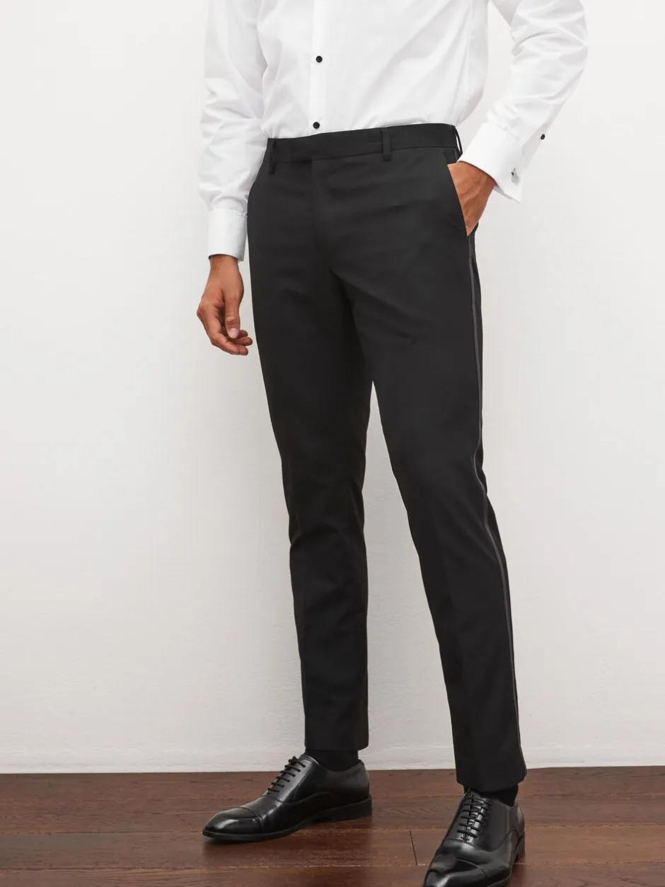 Smokings En Feestkleding|Next - Slim Fit - Pantalon in smokingstijl Zwarte tape met details
