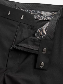 Smokings En Feestkleding|Next - Slim Fit - Pantalon in smokingstijl Zwarte tape met details