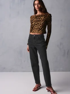Jeans|Next - Mom comfort stretch jeans Zwarte wassing
