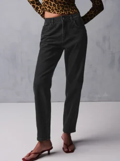Jeans|Next - Mom comfort stretch jeans Zwarte wassing