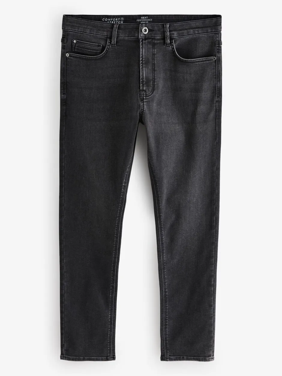 Jeans*Next Zwarte wassing - Strakke Pasvorm - Comfortabele stretchjeans