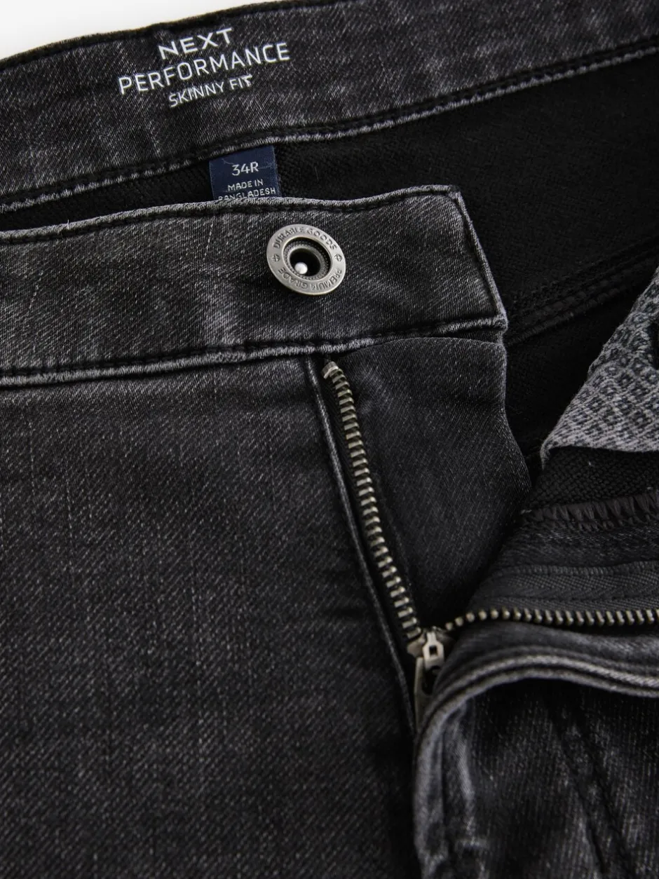 Jeans*Next Zwarte wassing - Strakke Pasvorm - Comfortabele stretchjeans