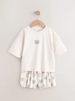 Nachtkleding En Pyjama's|Pyjama's*Next - Set van 2 pyjama's met short (3-16 jr) Zwart/ecru