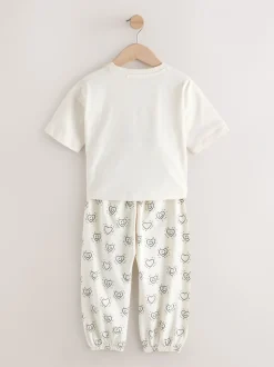 Nachtkleding En Pyjama's|Pyjama's|Next - Verpakking van 2 pyjama's met joggingbroek (3-16 jr) Zwart/ecru