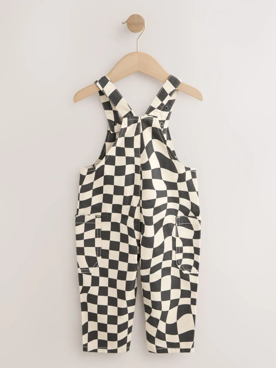 Rompertjes En Tuinbroeken|Sets En Outfits*Next - Tuinbroek (3mnd -7jr) Zwart/ecru dambordprint