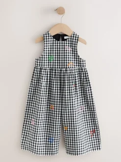 Jumpsuits En Playsuits*Next Zwarte/witte gingham-ruit - Sleeveless Playsuit (3mths-7yrs)