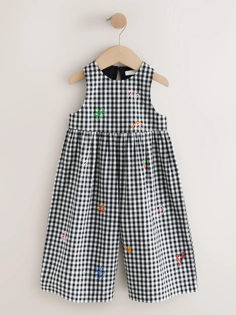 Jumpsuits En Playsuits*Next Zwarte/witte gingham-ruit - Sleeveless Playsuit (3mths-7yrs)