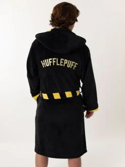 Kamerjassen En Badjassen*Vanilla Underground - Harry Potter Hooded Bathrobe Dressing Gown Zwart/geel Huffelpuf