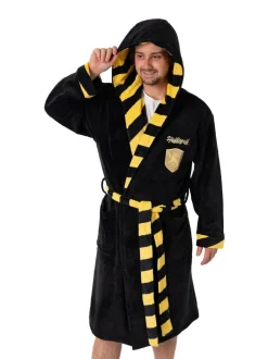 Kamerjassen En Badjassen*Vanilla Underground - Harry Potter Hooded Bathrobe Dressing Gown Zwart/geel Huffelpuf