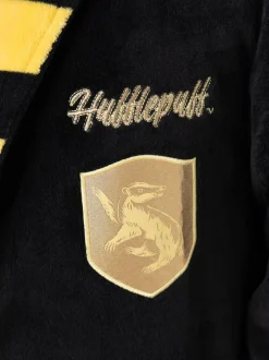 Kamerjassen En Badjassen*Vanilla Underground - Harry Potter Hooded Bathrobe Dressing Gown Zwart/geel Huffelpuf