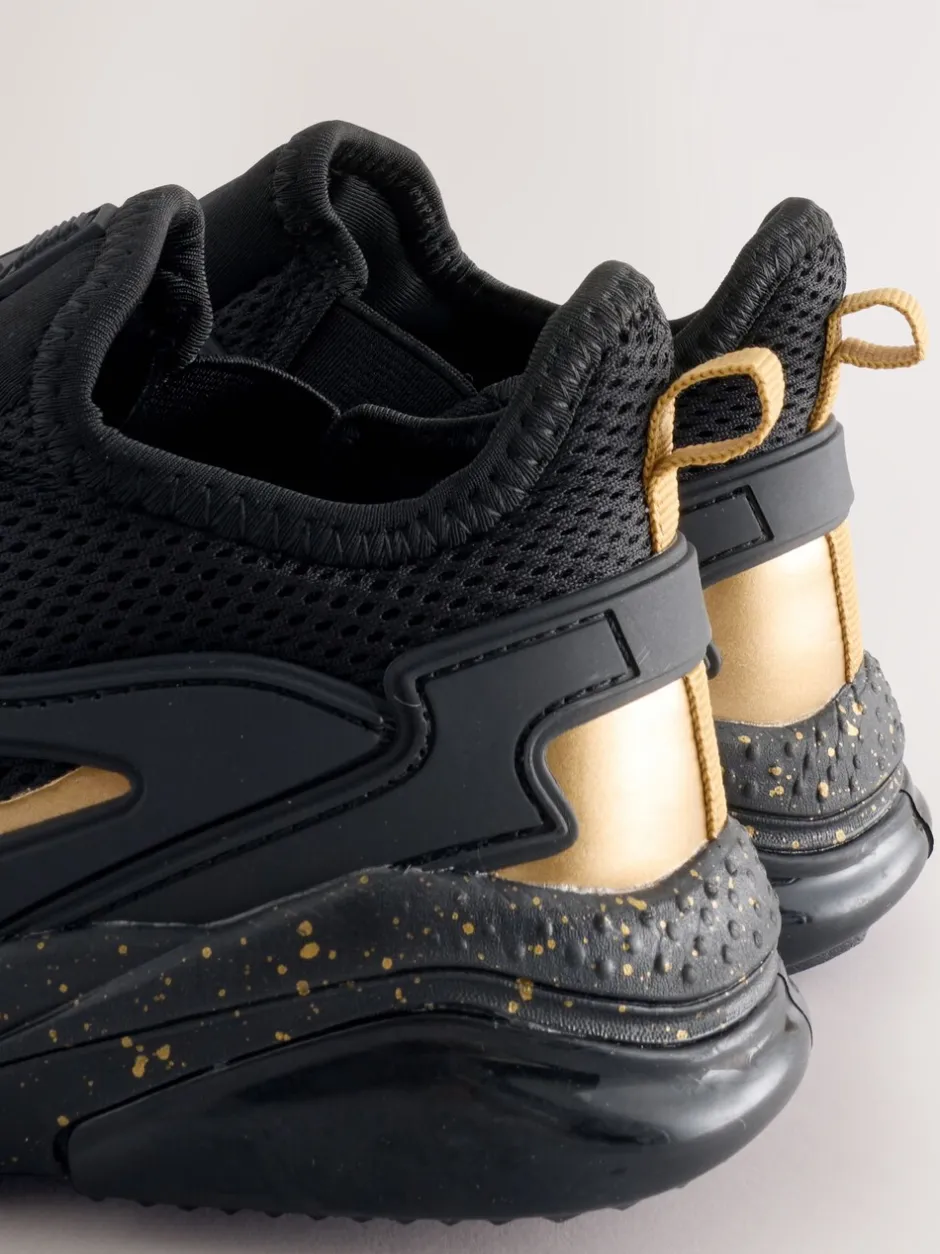 Sneakers|Sneakers*Next - Elastische sportschoenen Zwart/goud