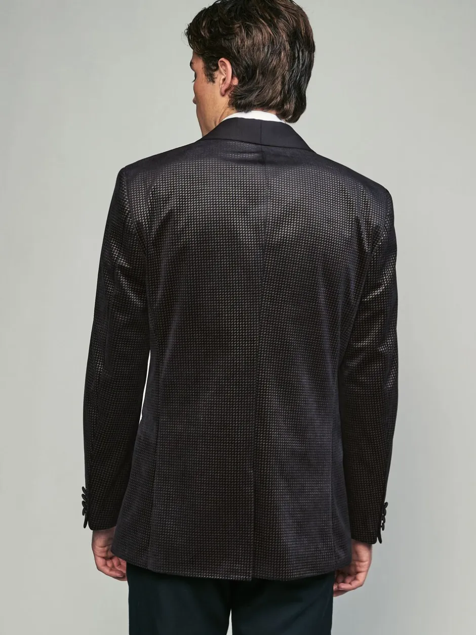 Smokings En Feestkleding*Next - Normale Pasvorm - Fluwelen blazer met patroon Zwart/goud