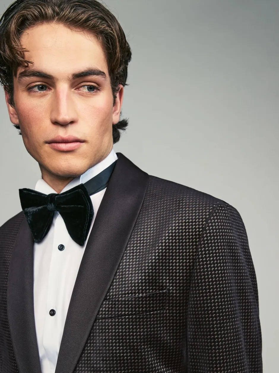 Smokings En Feestkleding*Next - Normale Pasvorm - Fluwelen blazer met patroon Zwart/goud