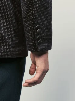 Smokings En Feestkleding*Next - Normale Pasvorm - Fluwelen blazer met patroon Zwart/goud