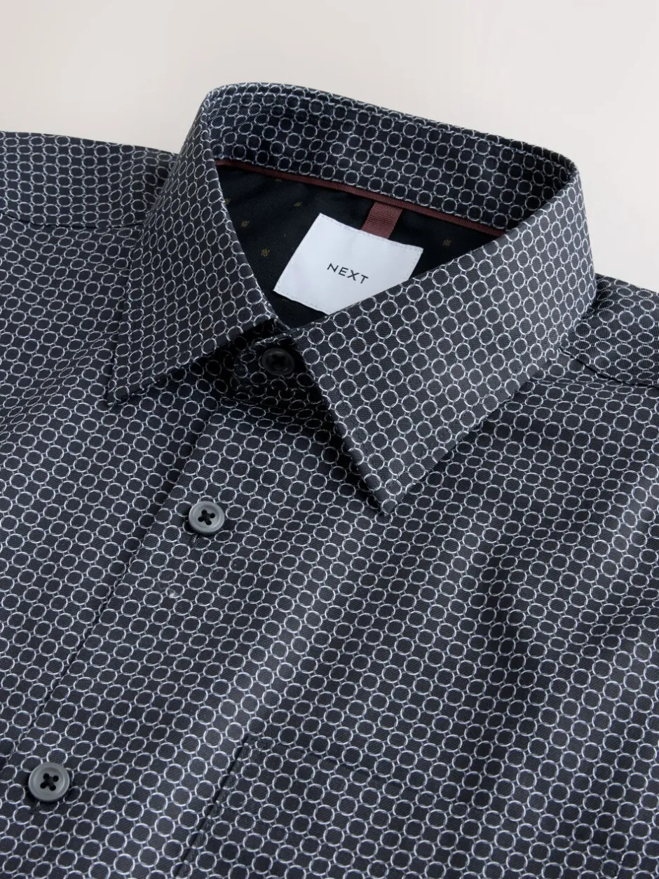 Shirts*Next - Overhemd met lange mouwen en print Zwart/goudkleurige schakel